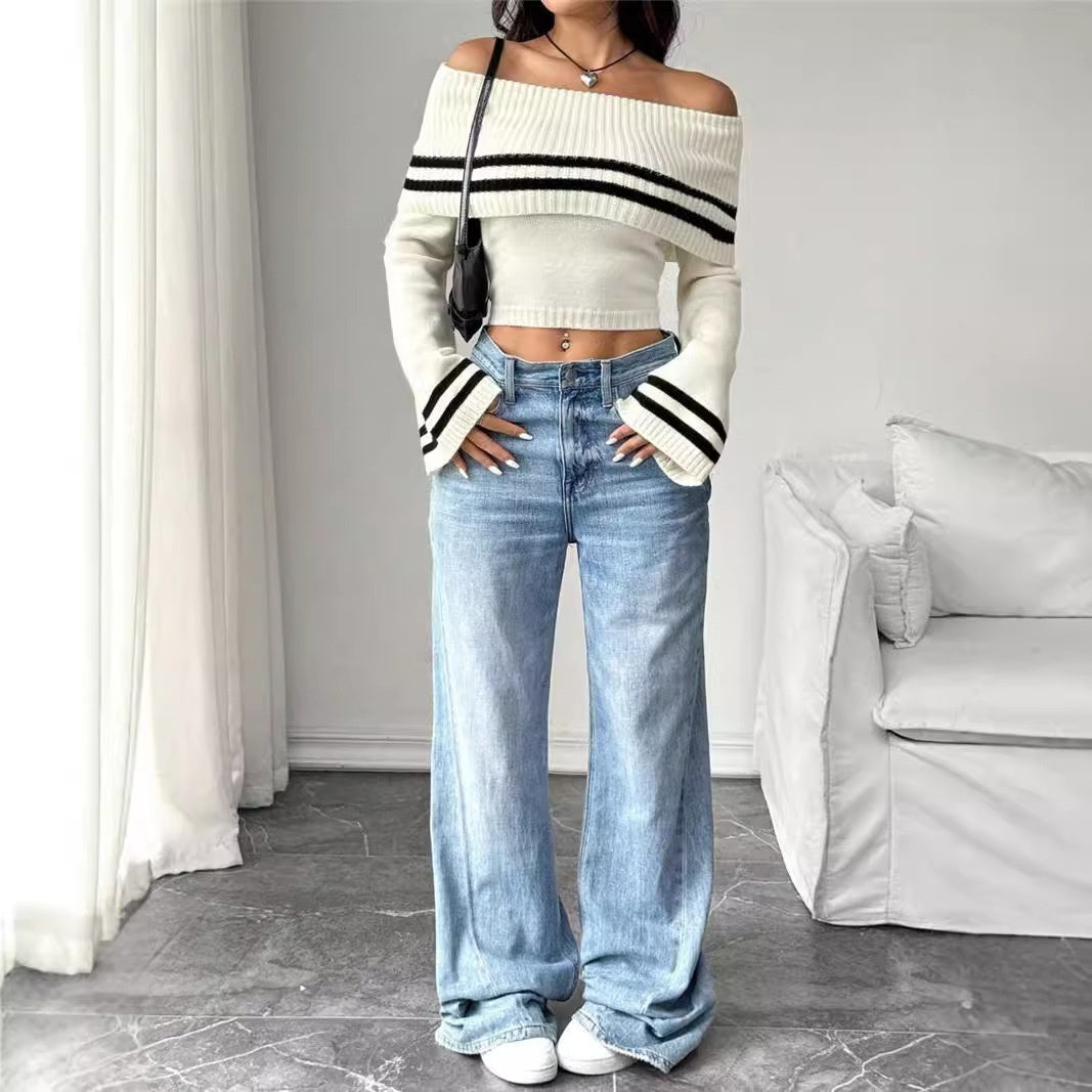 Women’s Off-shoulder Knitted Sweater