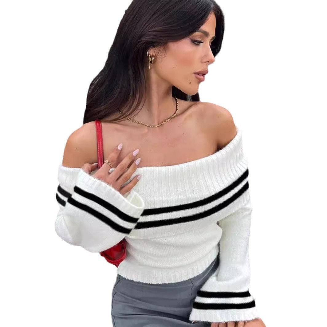 Women’s Off-shoulder Knitted Sweater