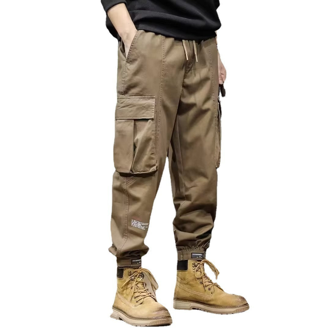 Unisex Tapered Pants Multiple Pockets