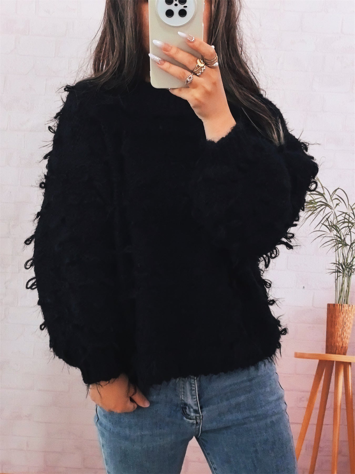 Women’s Thick Knitted Round-neck Loose Sweater
