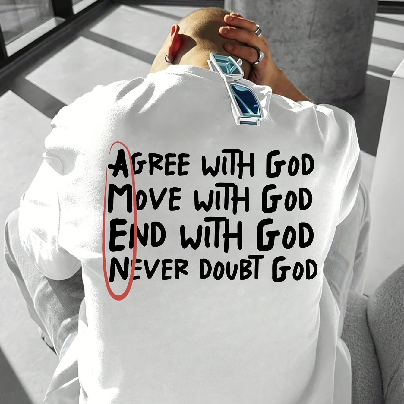 Men’s Loose T-Shirt Graphic Print Back