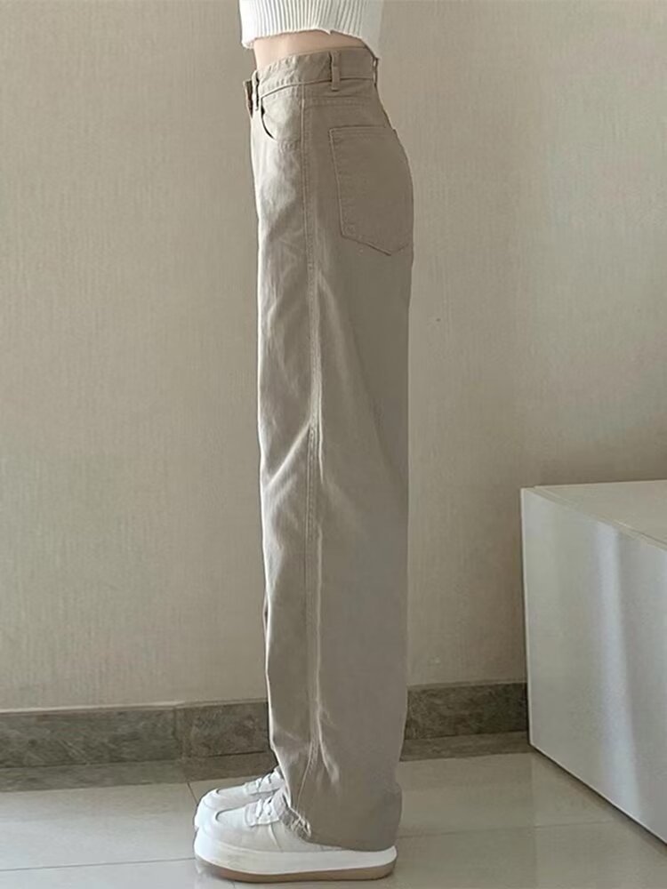Women’s Straight-Leg Pants High Waist Multiple Pockets