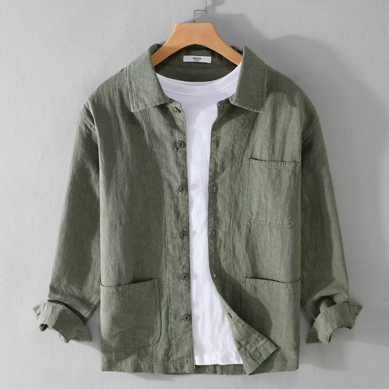 Men’s Loose Fit Shirt Multiple Pockets