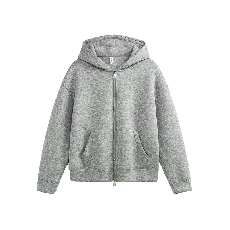 Unisex Loose Fit Zip-Through Jacket Dual Zipper