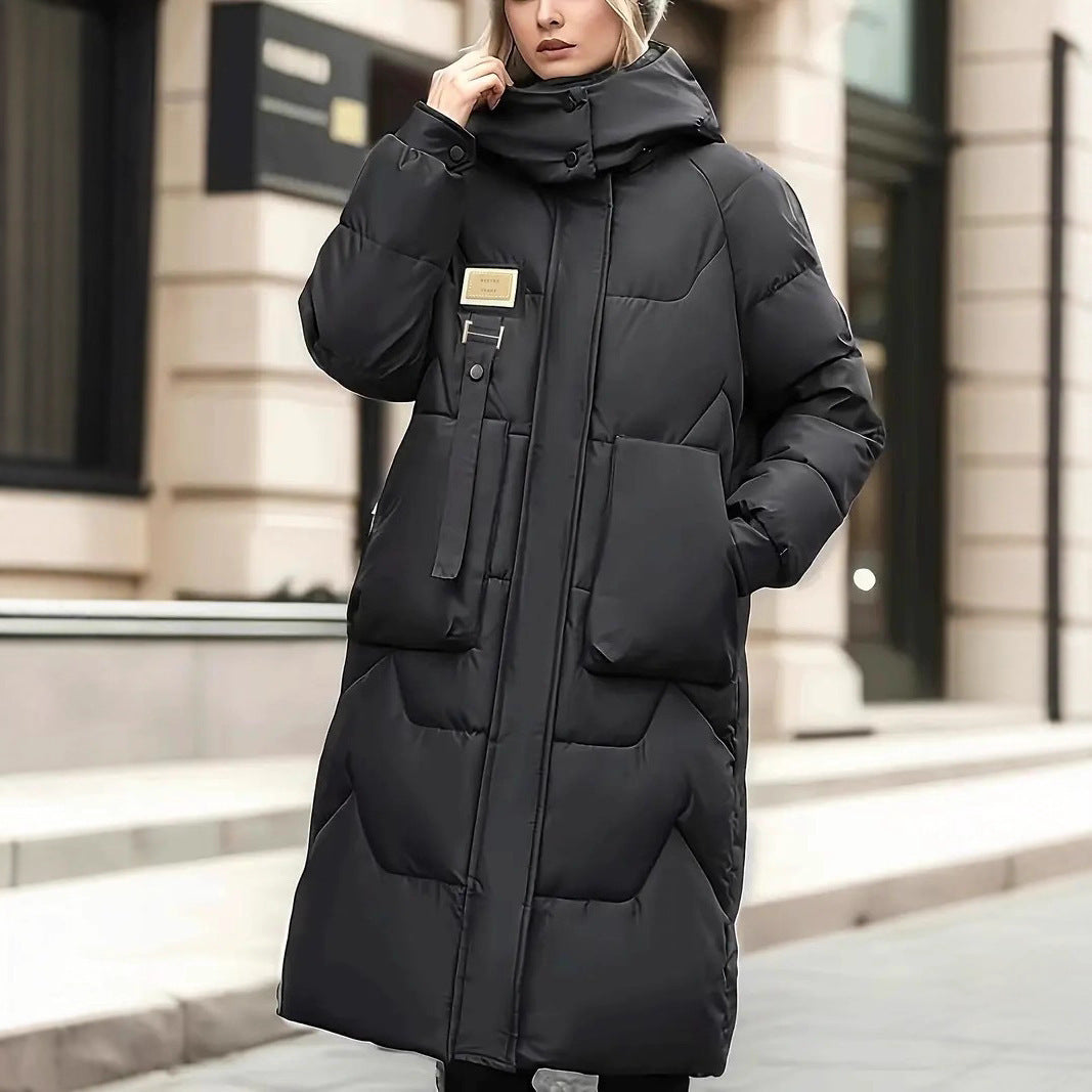 Unisex Regular Fit Coat Quilted with Hood and Multiple Pockets