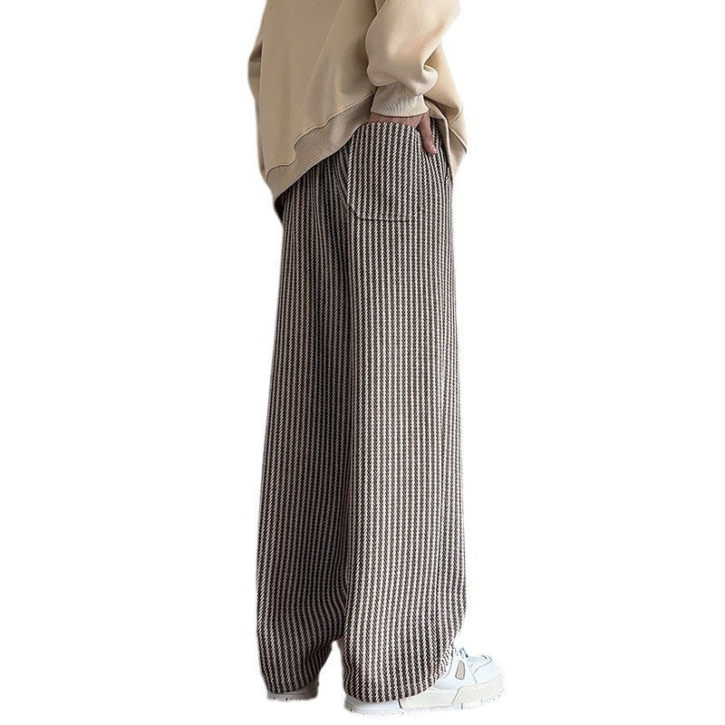 Unisex Straight-Leg Pants Adjustable Drawstring Waist