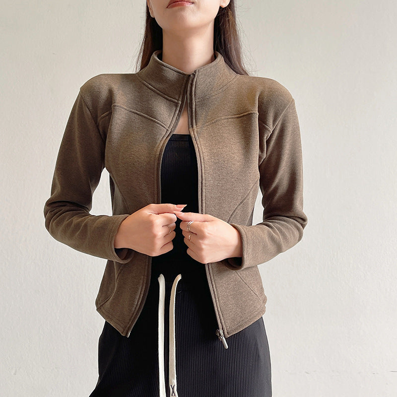 Women’s Slim Fit Jacket Zip-Through Front Closure