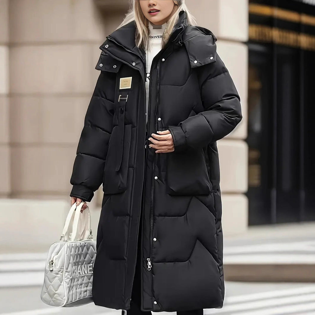 Unisex Regular Fit Coat Quilted with Hood and Multiple Pockets