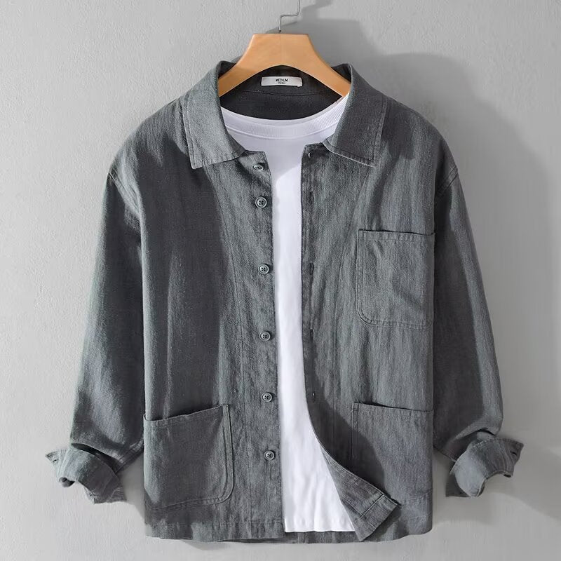 Men’s Loose Fit Shirt Multiple Pockets