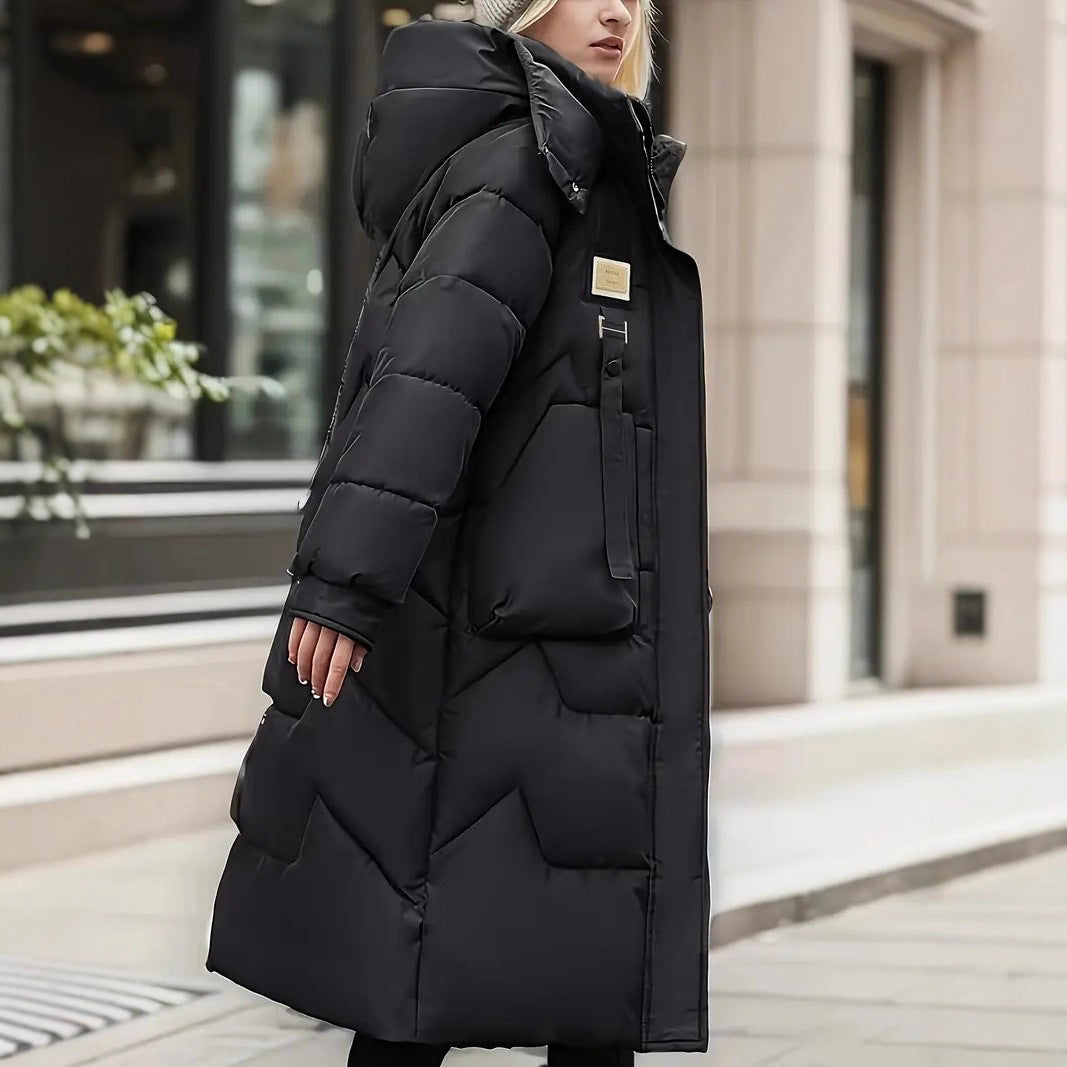 Unisex Regular Fit Coat Quilted with Hood and Multiple Pockets