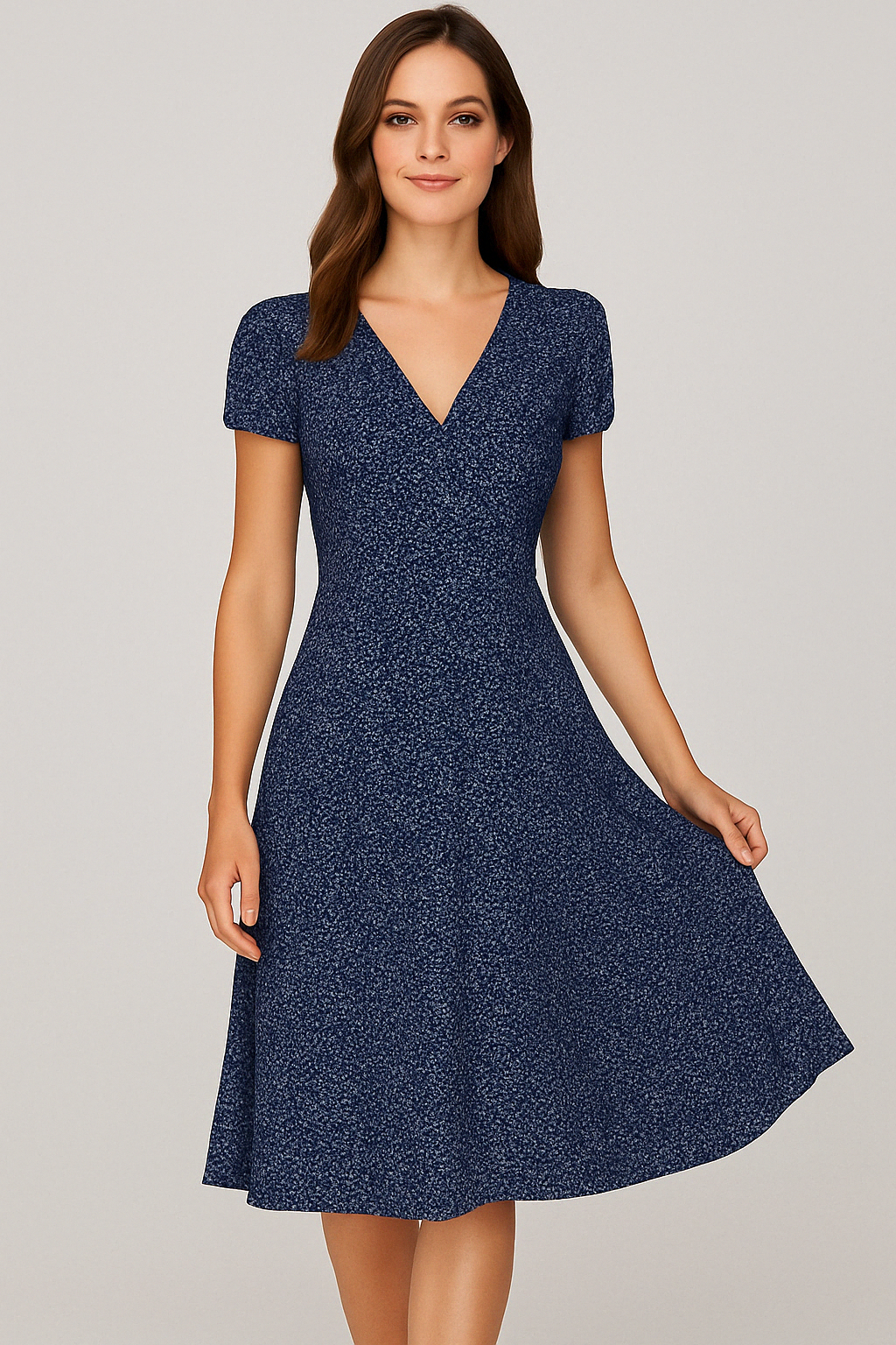 Elegant maxi dress for women with V-neck