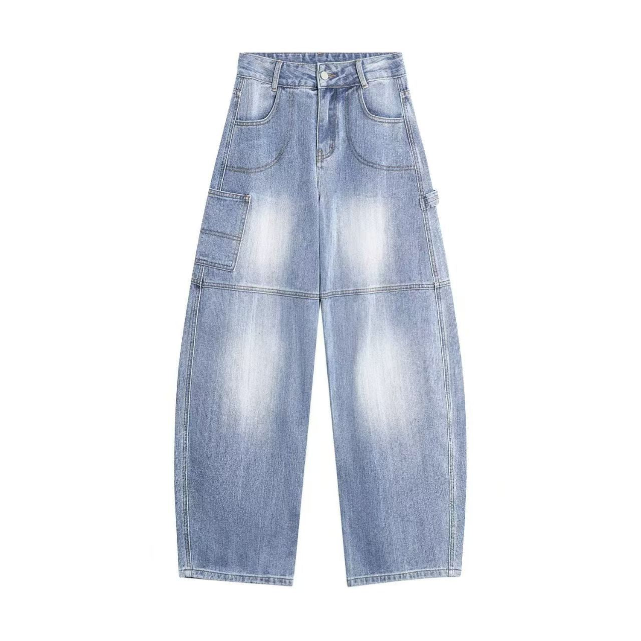 Women’s High-waist Wide-leg Printed Jeans