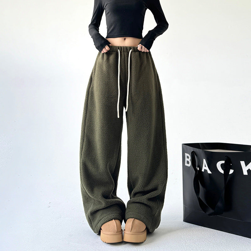 Women’s Cashmere Wide-leg Loose Pants for Winter