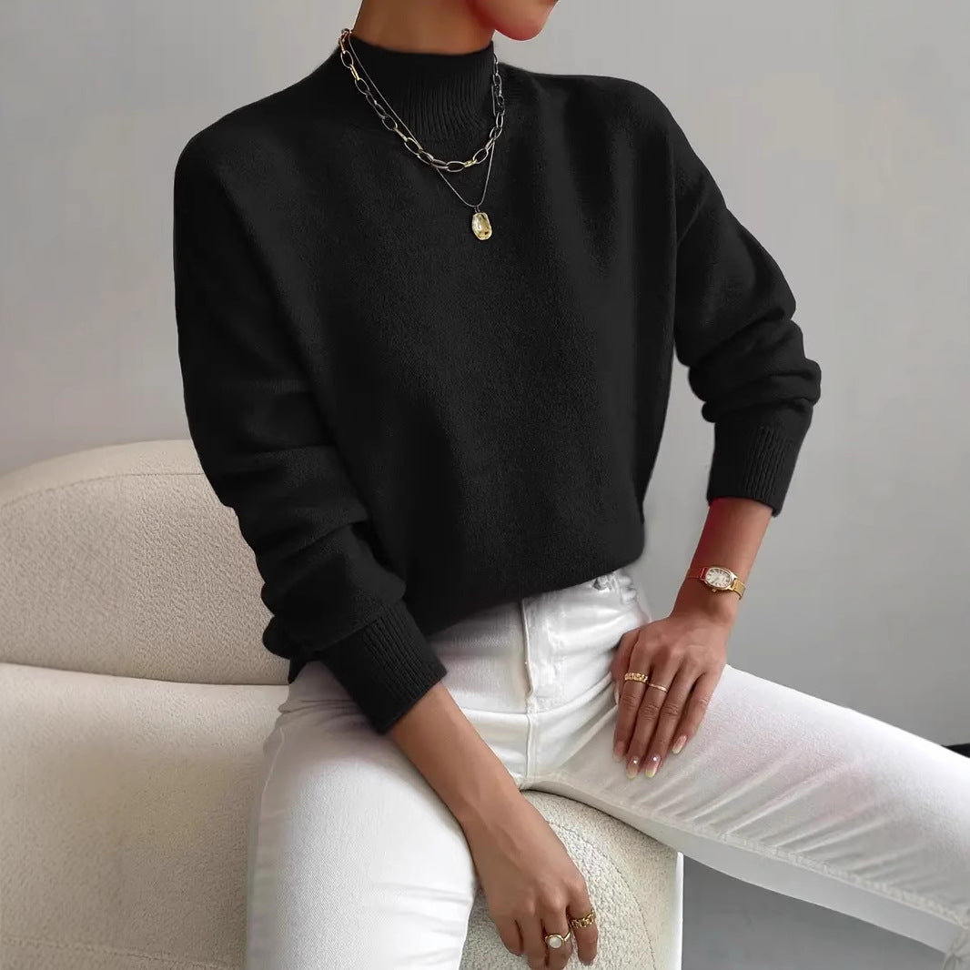 Women’s Knitted Pullover Sweater with Long Sleeves