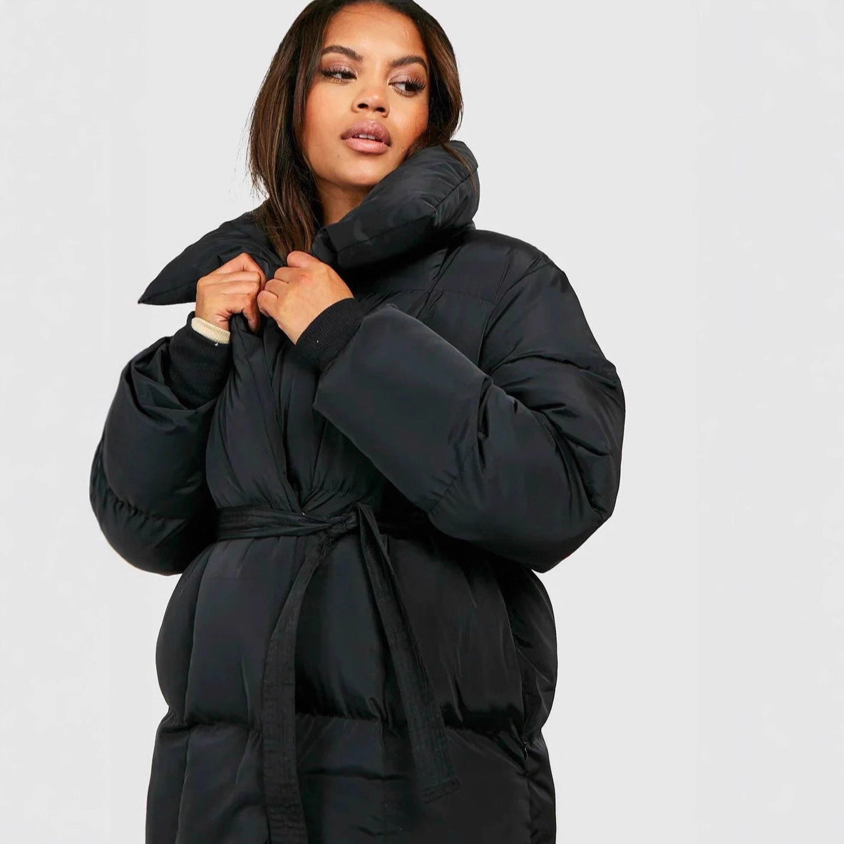 Women’s Regular Fit Coat Adjustable Waist Belt