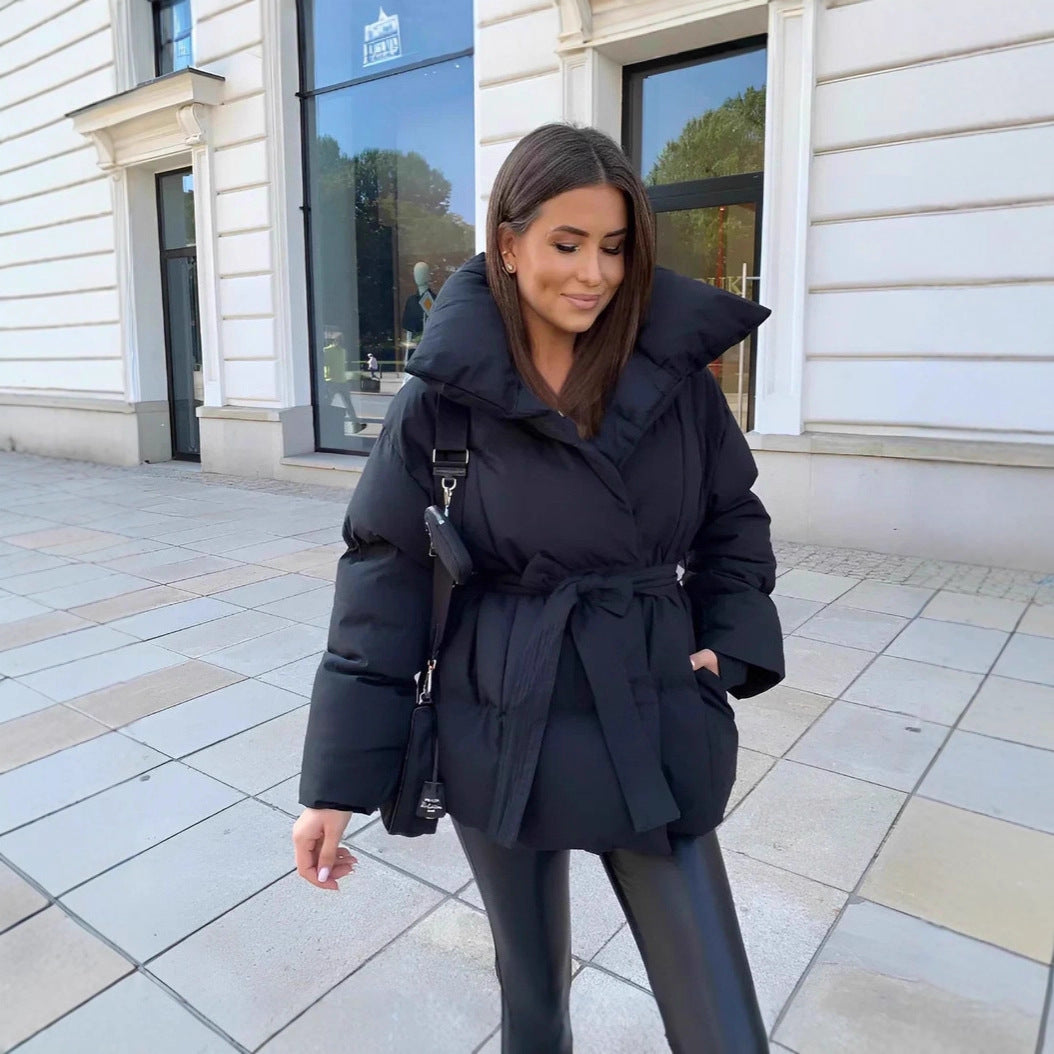 Women’s Regular Fit Coat Adjustable Waist Belt