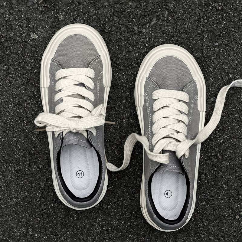 Unisex Canvas Platform Lace-up Casual Shoes