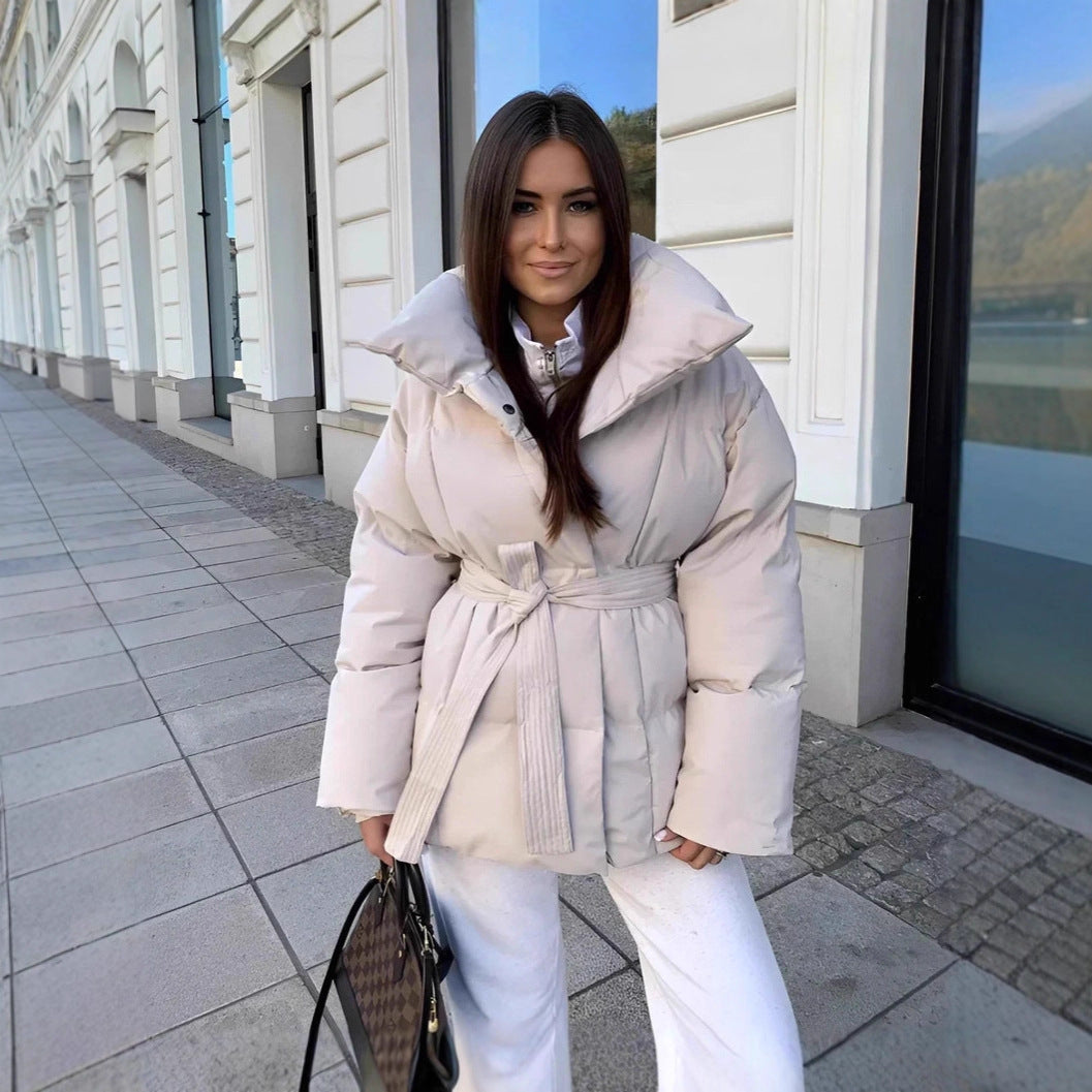 Women’s Regular Fit Coat Adjustable Waist Belt