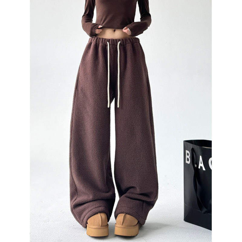 Women’s Cashmere Wide-leg Loose Pants for Winter