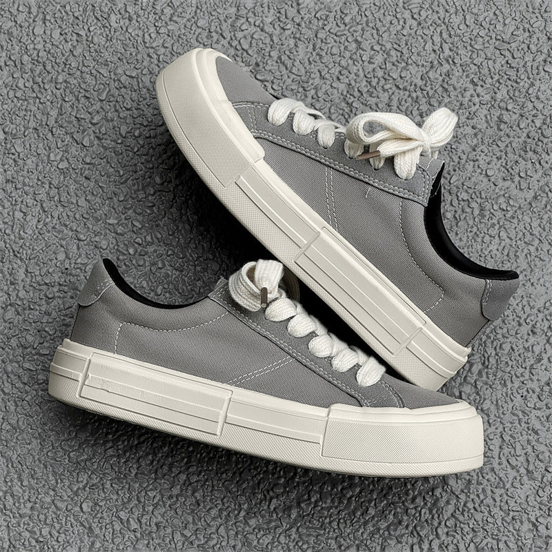 Unisex Canvas Platform Lace-up Casual Shoes