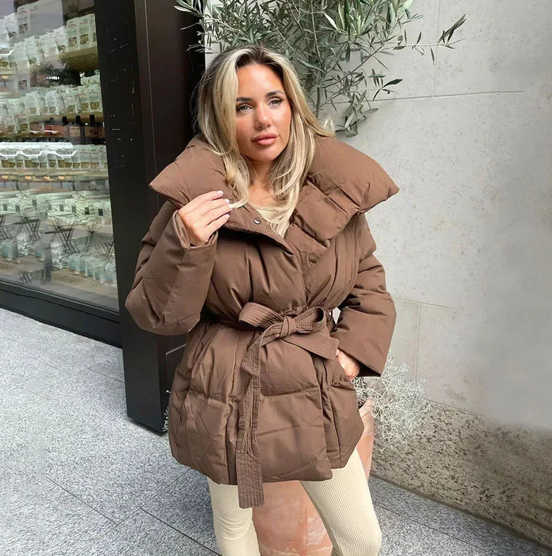 Women’s Regular Fit Coat Adjustable Waist Belt