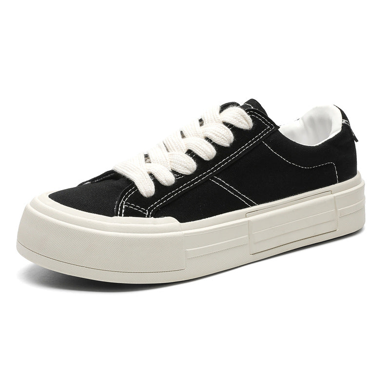 Unisex Canvas Platform Lace-up Casual Shoes