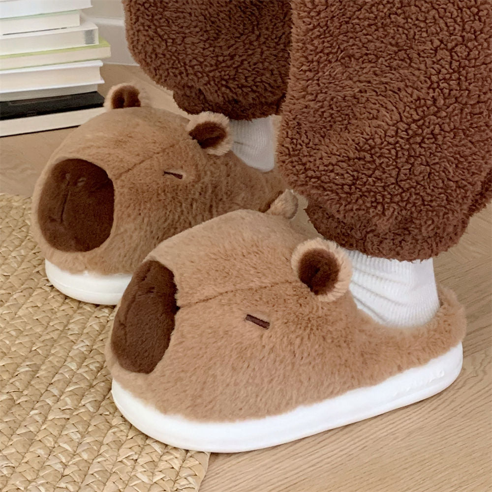 Women’s Slip-On Slippers Plush Motif