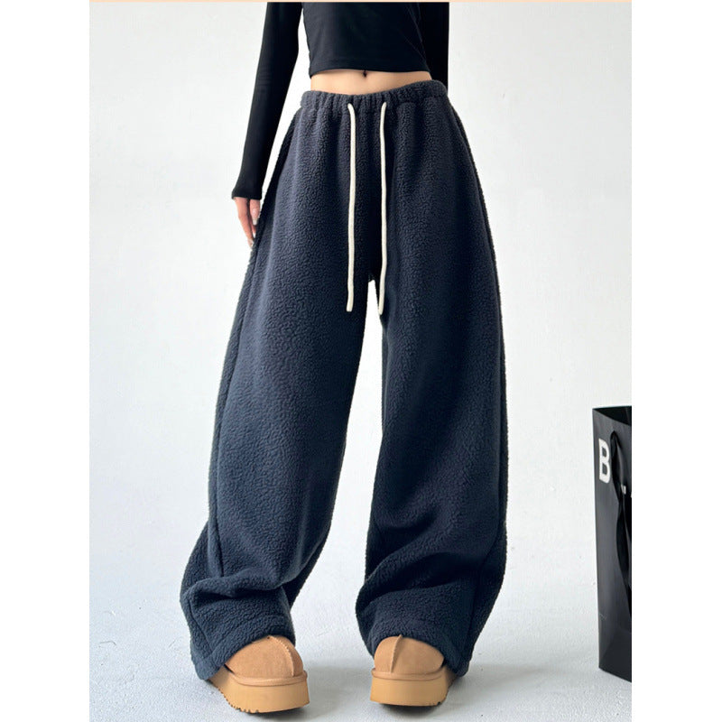 Women’s Cashmere Wide-leg Loose Pants for Winter