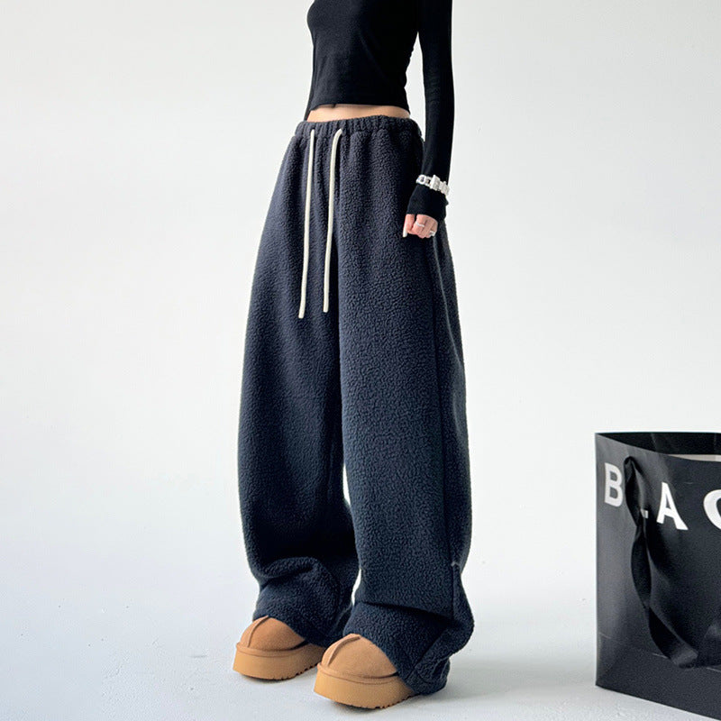 Women’s Cashmere Wide-leg Loose Pants for Winter