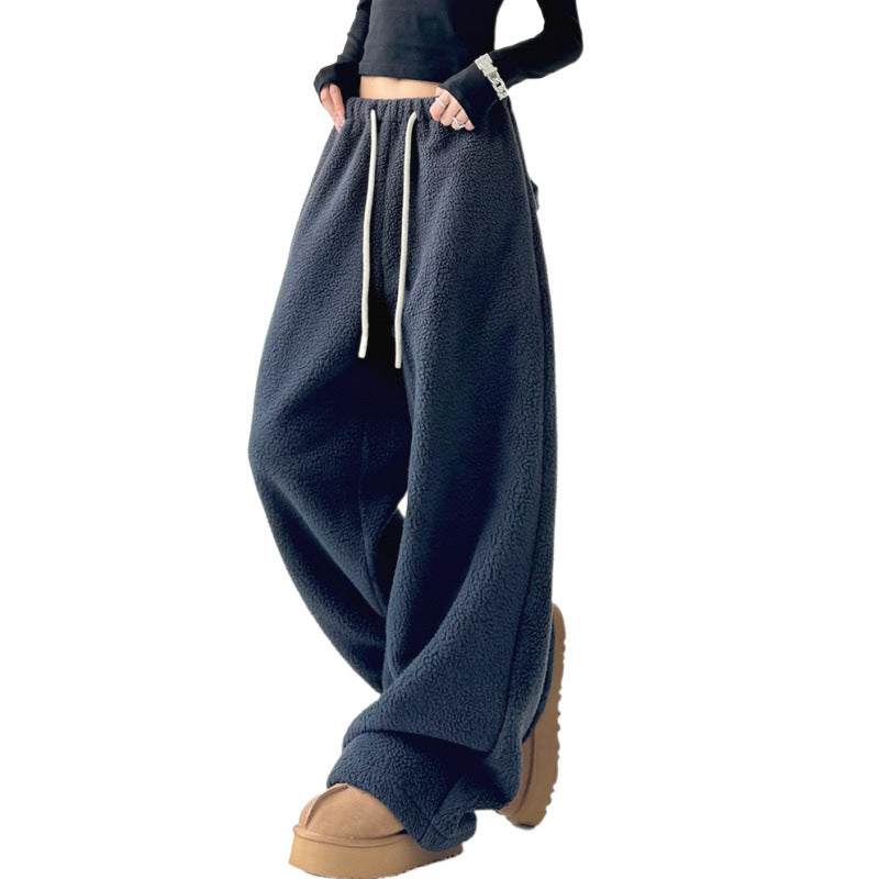 Women’s Cashmere Wide-leg Loose Pants for Winter