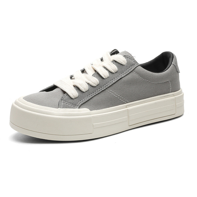 Unisex Canvas Platform Lace-up Casual Shoes