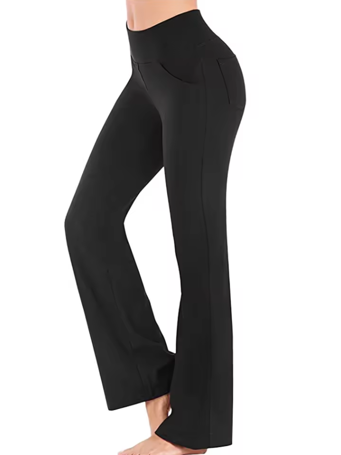 Women's flared leg trousers with side pocket
