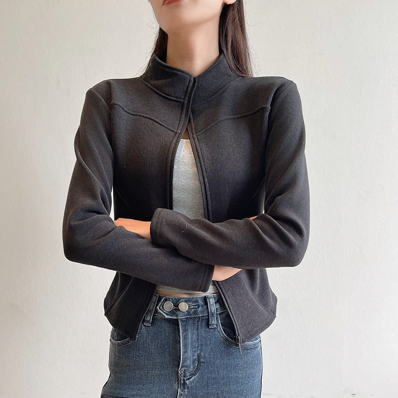 Women’s Slim Fit Jacket Zip-Through Front Closure