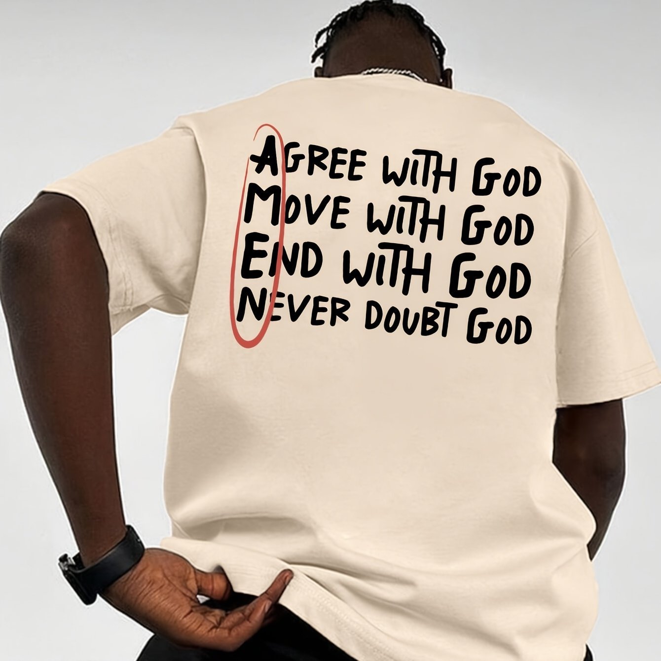 Men’s Loose T-Shirt Graphic Print Back