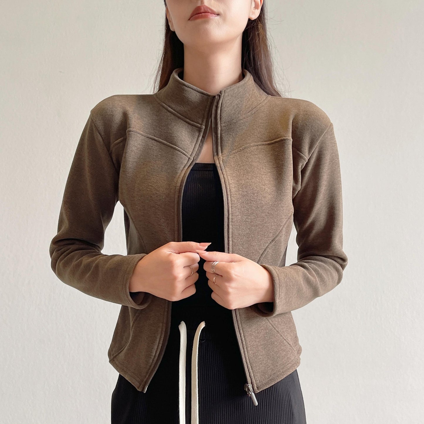 Women’s Slim Fit Jacket Zip-Through Front Closure