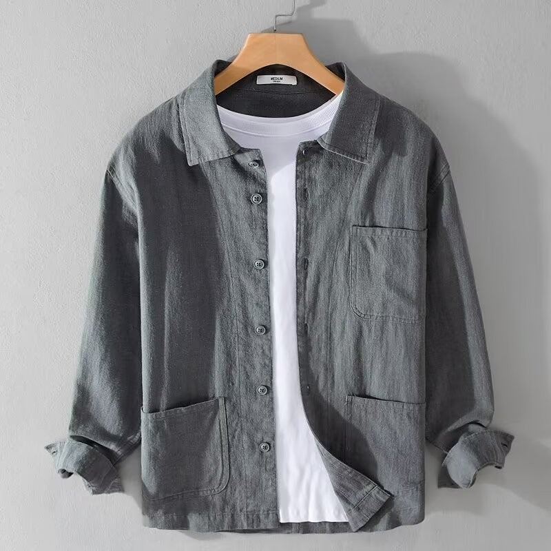 Men’s Loose Fit Shirt Multiple Pockets