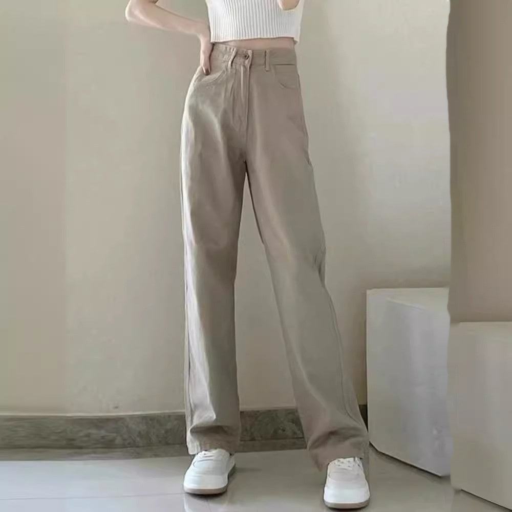 Women’s Straight-Leg Pants High Waist Multiple Pockets