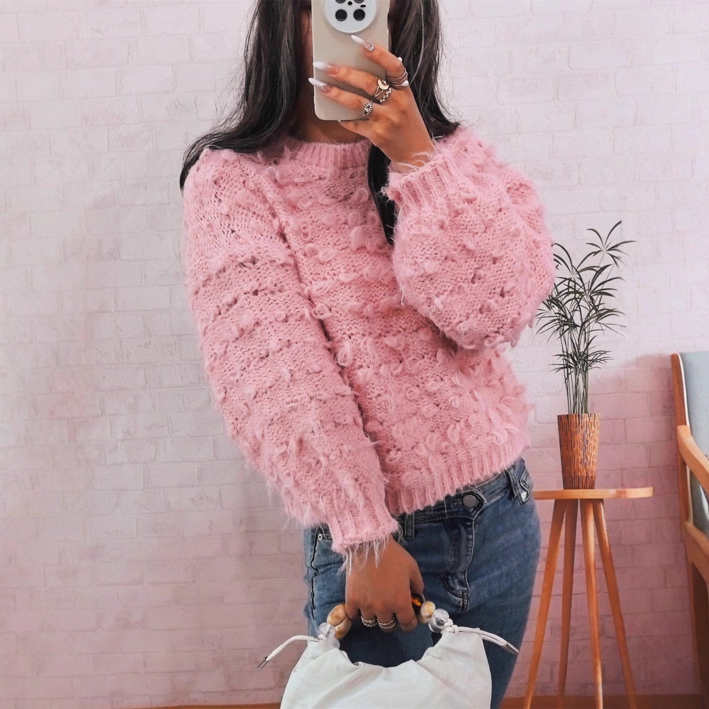 Women’s Thick Knitted Round-neck Loose Sweater