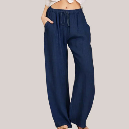 Loose-fitting trousers for women with an elastic waistband