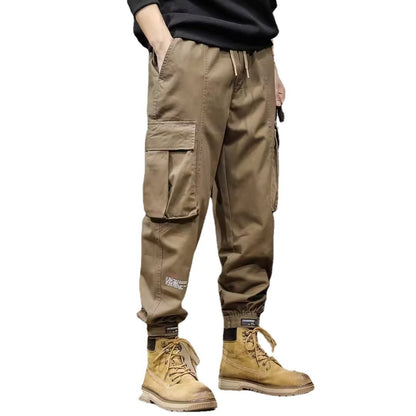 Unisex Tapered Pants Multiple Pockets