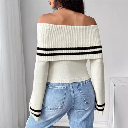 Women’s Off-shoulder Knitted Sweater