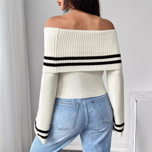 Women’s Off-shoulder Knitted Sweater