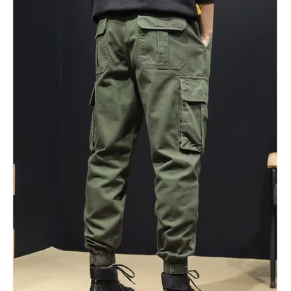 Unisex Tapered Pants Multiple Pockets