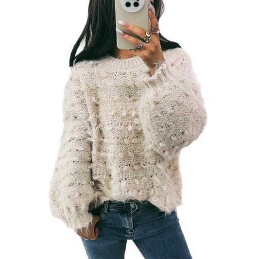 Women’s Thick Knitted Round-neck Loose Sweater