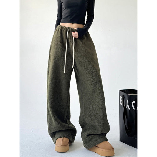 Women’s Cashmere Wide-leg Loose Pants for Winter
