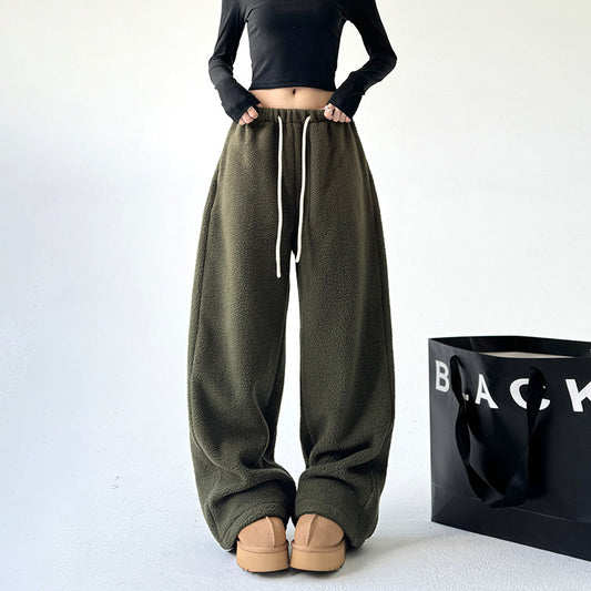 Women’s Cashmere Wide-leg Loose Pants for Winter