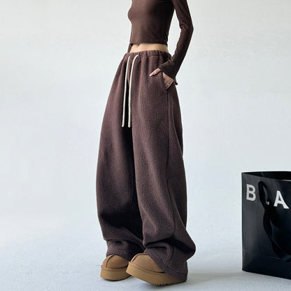 Women’s Cashmere Wide-leg Loose Pants for Winter