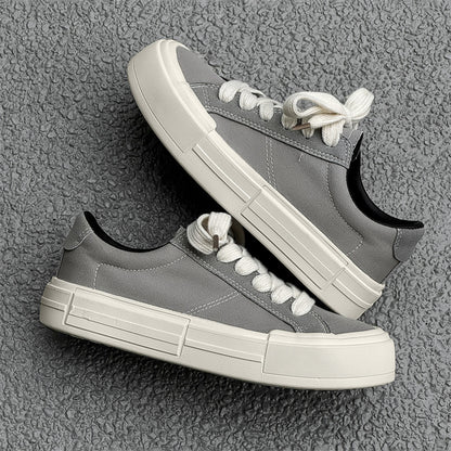 Unisex Canvas Platform Lace-up Casual Shoes