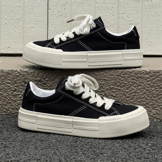 Unisex Canvas Platform Lace-up Casual Shoes