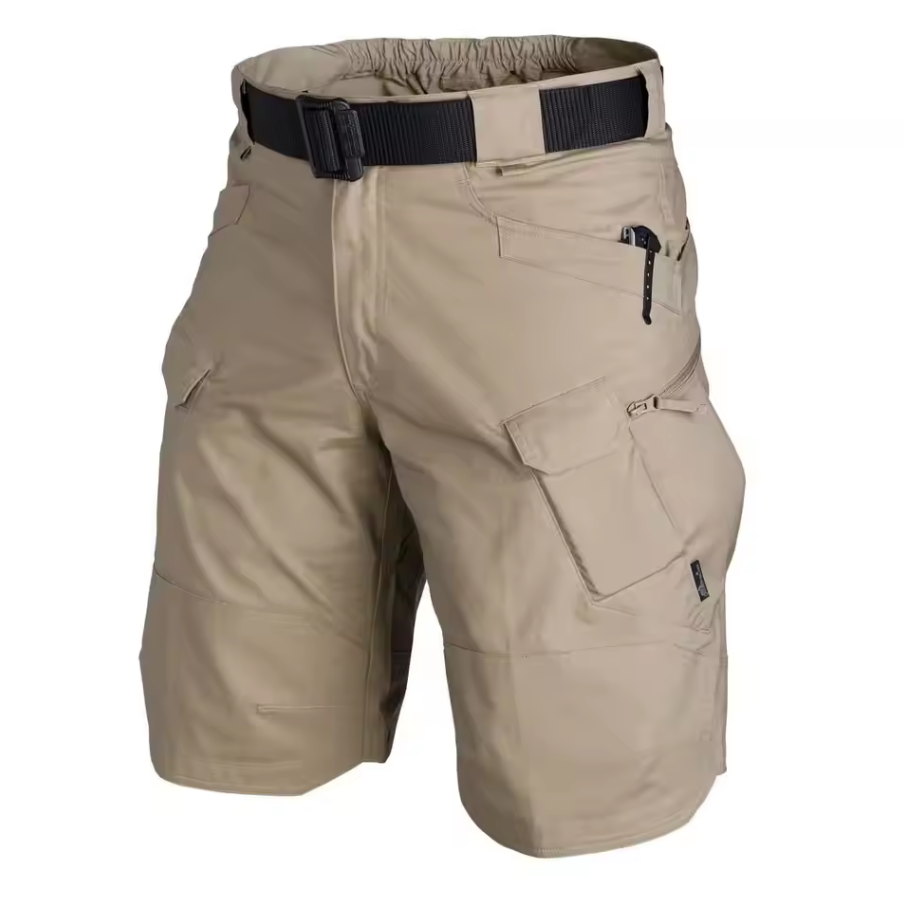 Cargo shorts with multiple pockets and belt